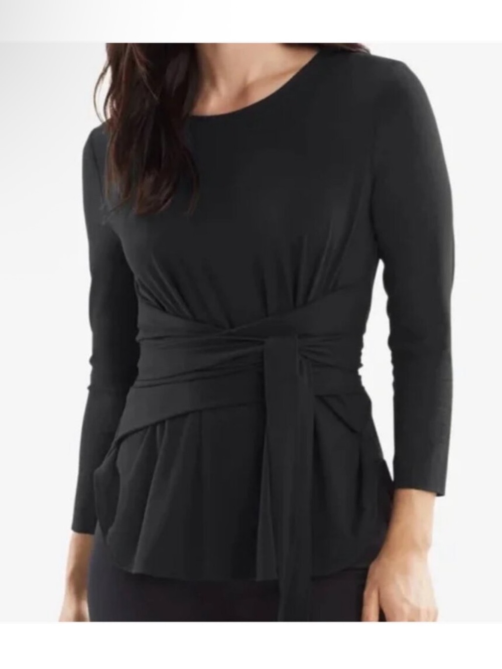 MM Lafleur Light Gray Long Sleeve Tie-Front Tee - Picture 10 of 12